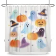 thumbnail image 5 of Tchckioa Halloween Shower Curtain,Privacy Protection Hooks Bath Curtain for Bathtub Decor,72x72,Blue White, 5 of 8