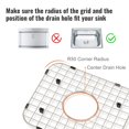 thumbnail image 4 of VEVOR 2PCS 13.7"x11.6" Sink Protector, Stainless Steel, Centered Drain, R50 Radius, Kitchen Accessory - 2 of 13.7x11.6in, 4 of 5