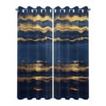 thumbnail image 2 of nqOlkjepod Outdoor Curtains for Patio Waterproof, Blue Gold Coastal Outdoor Privacy Panels Grommet, Summer Modern Ocean Wave Blackout Outside Curtains for Porch/Cabana/Pergola 54"x95", 2 Panels, 2 of 8