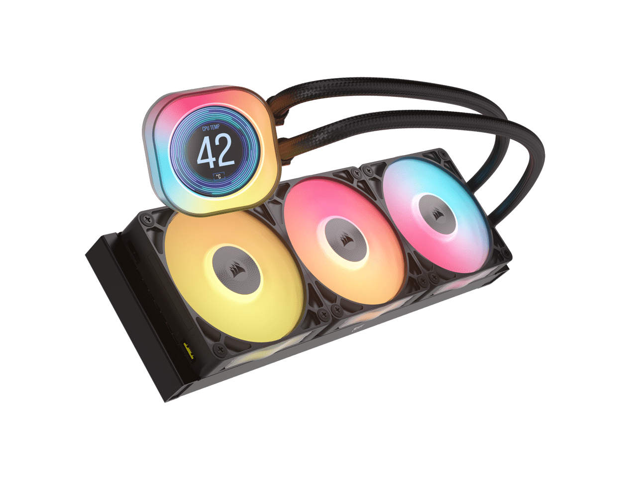 CORSAIR iCUE LINK TITAN 360 RX LCD Liquid CPU Cooler – RX120 RGB Fans – Fits Intel® LGA  1851/1700, AMD® AM5/AM4 – iCUE LINK System Hub Included