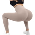 thumbnail image 3 of Celsior Cellulite Leggings Pants for Workout Running Athletic Sculpting Yoga Fitness Pants No Front Seam Leggings Resistance Band Leggings Scrunch Butt Lifting Leggings Workout Yoga Pants Khaki S, 3 of 8