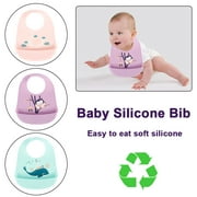 Willstar New Toddler Baby Silicone Bibs Feeding Wipeable Waterproof Pocket Kids Child Purple