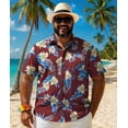 thumbnail image 4 of COOFANDY Men Vacation Shirts Big and Tall Tropical Floral Button Down Shirt Casual Summer Beach Shirts, 4 of 6
