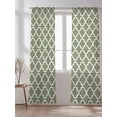 thumbnail image 2 of Sheer Curtains 108 Inches Long 2 Panels Set for Living Room, Green Morocco Semi Sheer Curtains for Windows, Boho Farmhouse Abstract Geometric Simple Voile Window Treatments Rod Pocket Curtain, 2 of 7