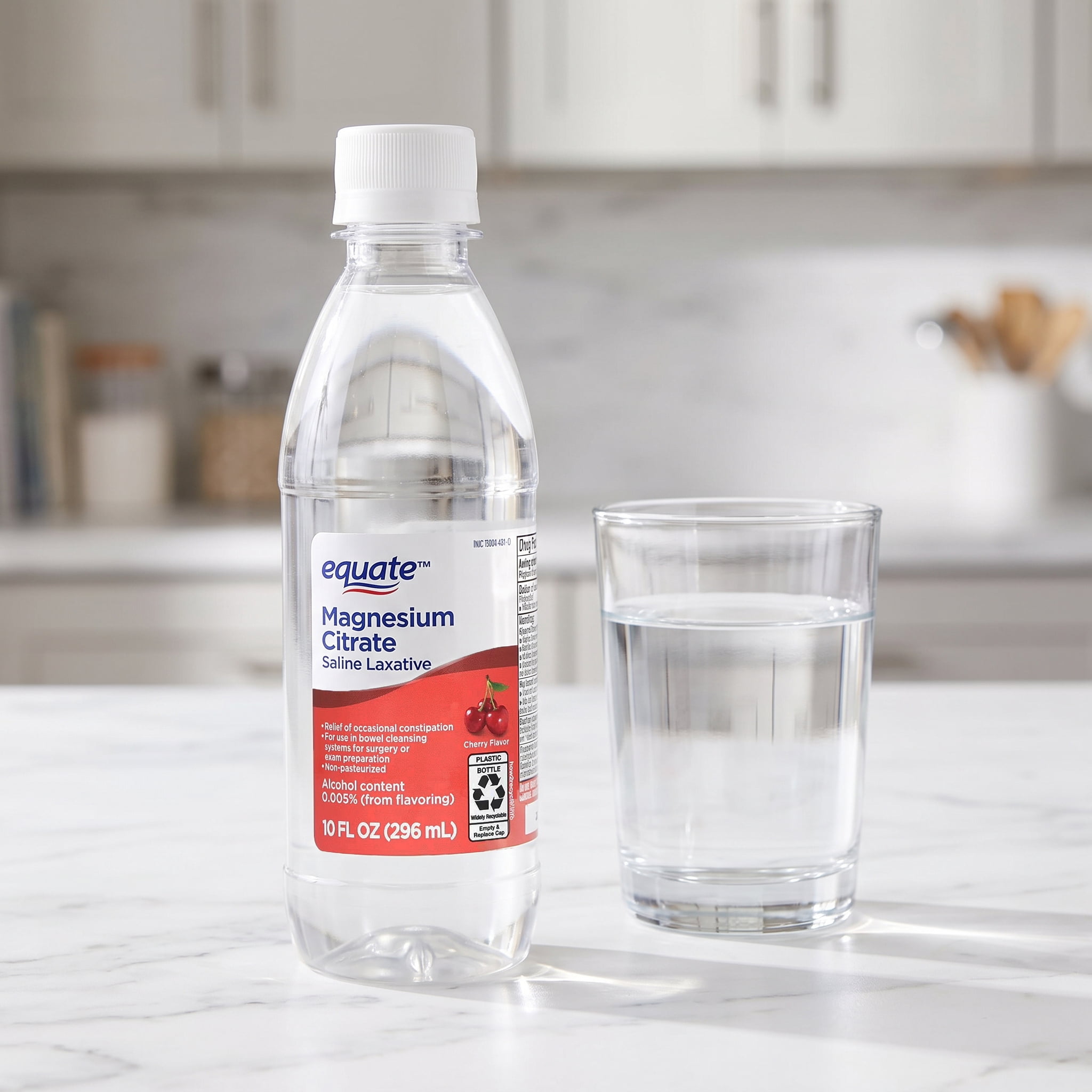 (12 pack) Equate Magnesium Citrate Saline Laxative, Cherry Flavor, 10 oz