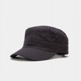 thumbnail image 1 of 1pc Men‘s Solid Color Army Cap Hat Sun Hat Baseball Cap Flat Cap Brim Cap, 1 of 7