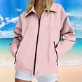 thumbnail image 2 of Women's Lightweight Long-Sleeve Water-Resistant Packable Jacket Waterproof Flared Pocket Zipper Jacket Outdoor Hiking Sport Long Sleeve Running Top, 2 of 6