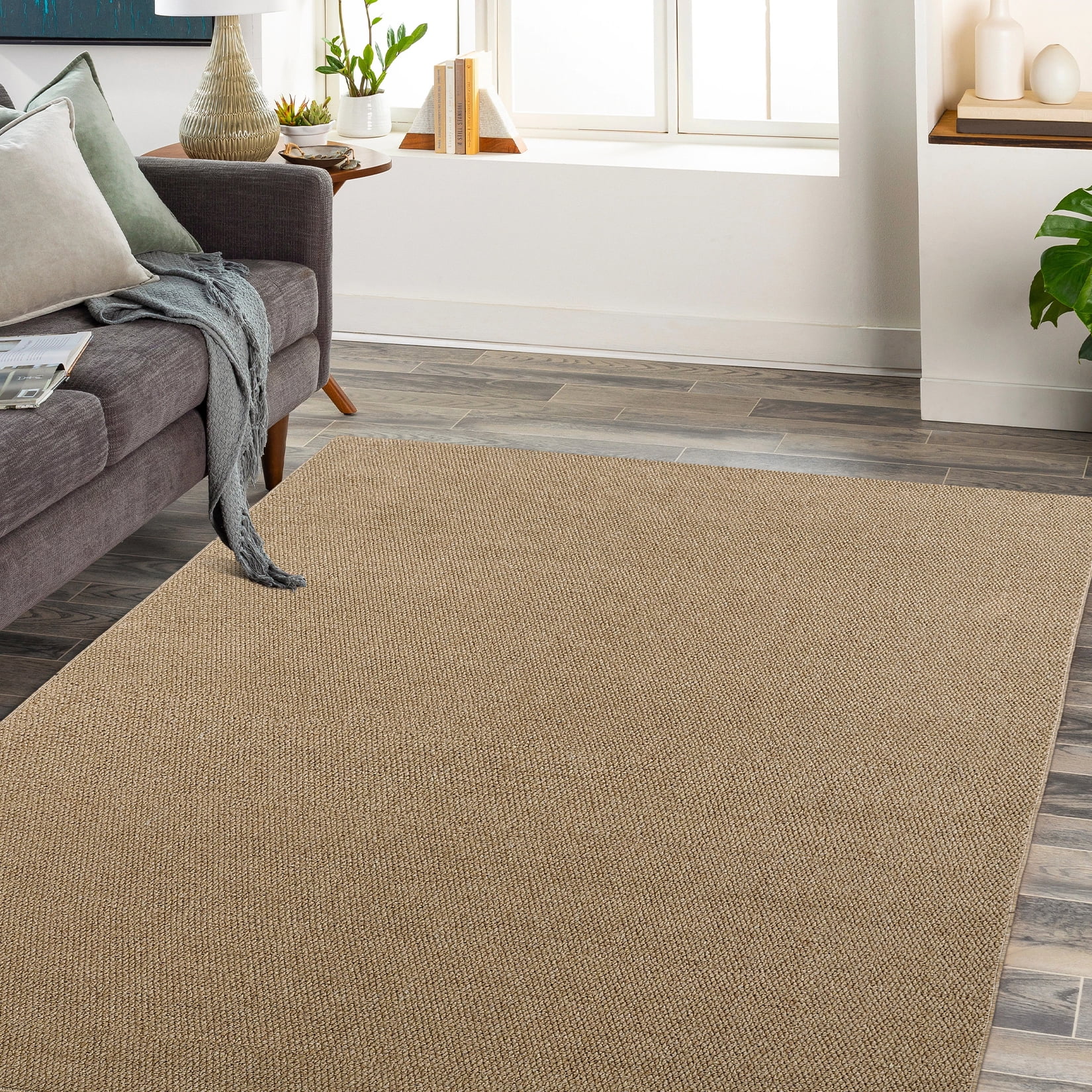 FairOnly 5'x7' Modern Area Rugs for Bedroom Machine Washable Non Slip Soft Rugs for Bathroom Home Office Neutral Brown Area Rugs