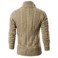 thumbnail image 2 of Mens Knit Sweater Long Sleeve Stand Collar Cardigan Coat Bar Party Tops Overcoat, 2 of 8