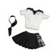 thumbnail image 4 of 3x 1:6 Disfraz de camiseta y falda de manga corta con , ropa de muñeca hecha a mano para modelo de muñeca de 12 pulgadas, 4 of 9