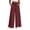 Wine——Fall Savings, variant on Oiangi Womens Wide Leg Pants Elastic Waist Side Ruched Palazzo Pant Casual Flowy Drawstring Pockets Trousers for Fall Travel Army Green M