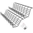 thumbnail image 1 of WRISTBIQUE 2Pcs Black High Strength Iron Cable Patch Board Rack Under Desk Cord Storage Solution, 1 of 5