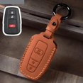 thumbnail image 3 of Key Fob Cover Compatible with Toyota Camry RAV4 Highlander Hatchback Corolla Avalon C-HR Prado Prius GT86 4Runner 2019-2024 3 Button Keychain Case Holder Protector,3 Buttons B Orange, 3 of 8