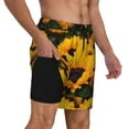 thumbnail image 2 of Balery Flower Bush Sunflower Bañador para hombre, shorts de playa de secado rápido con entrepierna y forro de compresión-XX-Large, 2 of 6