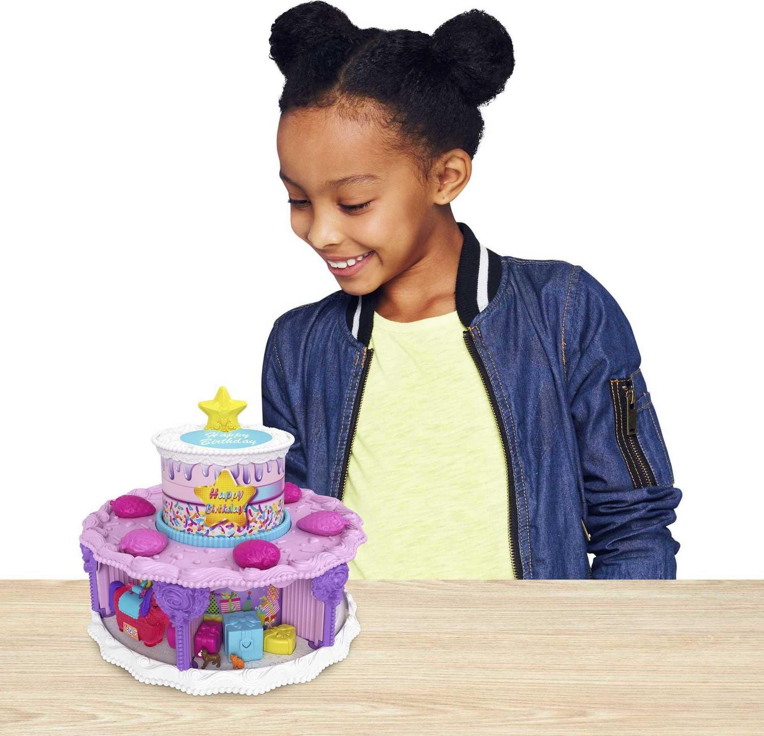 Polly Pocket Birthday Cake Countdown, Birthday Cake Shape & Package, 7 Play Areas, 25 Surprises