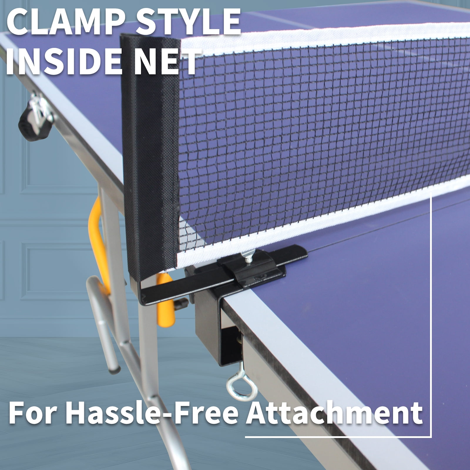 8ft Foldable Ping Pong Table Set Table Tennis Table with Handle 2 Rackets 3 Balls Net Aluminum Frame Folding Desktop