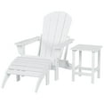 thumbnail image 5 of Polytrends  Laguna Hdpe All Weather Outdoor Patio Foldable Adirondack Chair With Ottoman And Side Table (3-Piece Set) White, 5 of 5