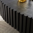 thumbnail image 6 of 43.7" Oval Coffee Table, Modern Handcraft Drum Coffee Table with Solid Wood Pedestal, Wood Small Coffee Table  for Living Room Apartment, Matt Black, 6 of 8