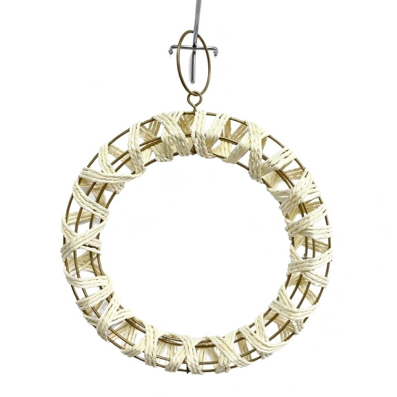 12" Natural White & Gold Rope-Wrapped Wreath by Ashland  - Spring Floral for Crafting and Home Decor