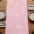thumbnail image 5 of Pink Christmas Tree Table Runner 108 Inches Long, Cotton Linen Table Runner Dresser Scarf, Winter Balls Snowflake Xmas Tree Fabric Tablerunners for Dining Coffee Tables Wedding Holiday Party 13"x108", 5 of 9