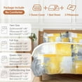 thumbnail image 6 of Gray Yellow Abstract 4 Piece Duvet Cover Set Twin Size Watercolor Graffiti Soft Bedding Set Comforter Cover, 1 Duvet Cover 1 Flat Sheets and 2 Pillowcases, 6 of 9