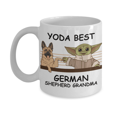 

Yoda Best German Sheperd Grandma - Novelty Gift Mugs for Dog Lovers - Co-Workers Birthday Present Anniversary Valentines Special Occasion Dads Moms Family Christmas - 11oz Funny Coffee Mug