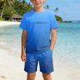 thumbnail image 2 of Toddler Boys' 2 Piece Outfits Short Sleeve Gradient Letter Print Summer Tee And Shorts Casual Back to School Clothes Size 4-5T, 2 of 5