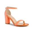 thumbnail image 1 of BLISSFUL STEP Sandales pour Femmes à Bride à la Cheville à Bout Ouvert à Talon Bloc Pailletées pour Fête Orange 6, 1 of 7