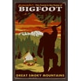 thumbnail image 1 of Great Smoky Mountains, Tennessee - Home of Bigfoot - Lantern Press Artwork (24x36 Giclee Art Print, Gallery Framed, Espresso Wood), 1 of 1