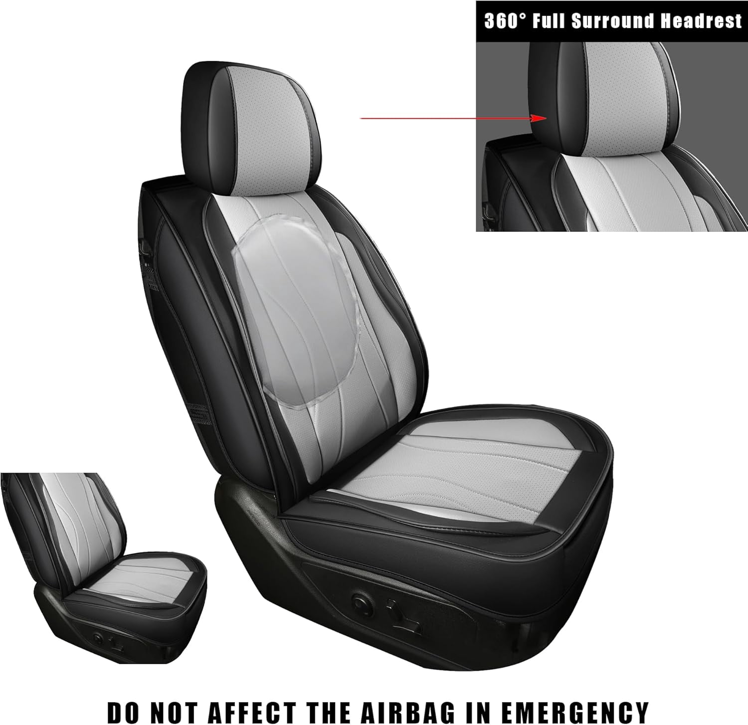 LINGVIDO Waterproof Faux Leather Seat Covers Fit for 2009-2024 Dodge Ram 1500 2500 3500 Seat Cushion Protector Truck Pickup Crew Quad Cab with Split Bench 40/60