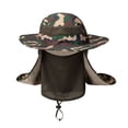 thumbnail image 3 of Fabrcox Camo Mens Outdoor Wide Brim Fishing Hats UPF 50+ Lightweight Unisex Sun Protection Caps with Face Neck Flap for Hiking Garden Camping Gray, 3 of 3