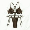 thumbnail image 5 of Fengqque Women's New Sexy Split Bikini Swimsuit Solid Split Swimsuit Set, 5 of 5