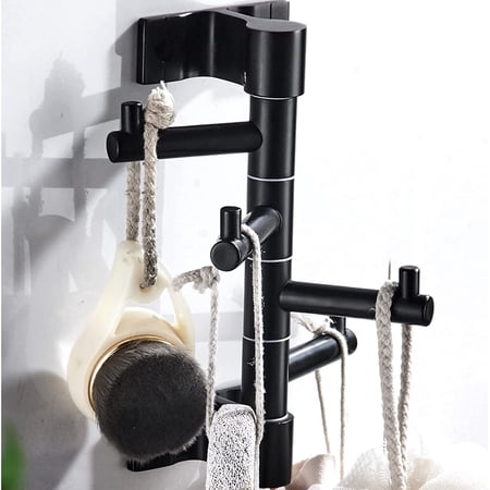 Fichiouy Clothes Towel Hook With Four Hook Arms 360 Degree Rotating Stand Wall Mounted