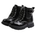 thumbnail image 3 of Otqutp Baby Autumn Winter Shoes Boys and Girls Waterpoor Ankle Boots Short Boots Pu Leather Shoes Toddler Boots Comfort Flat Sole Dress Shoes(B,3-3.5 Years), 3 of 9