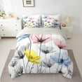 thumbnail image 2 of Feelyou Floral Bedding Comforter Set 7 Pieces for Teens Adult, Watercolor Full Bedding Set, Cartoon Flower Fitted Sheet Flat Sheet, Lightweight Bedroom Decorative, 2 of 7