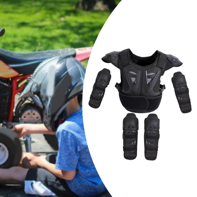 Protector de pecho, vertebral y espalda, equipo de moto de cross para niños, de motocicleta, traje, rodilleras, almohadillas para