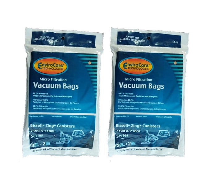 Bissell 7100, 7100L Zing Canister vacuum Cleaner Bags 6PK and 4 Filters