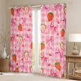 thumbnail image 3 of Feelyou Cute Princess Bowknot Black Out Curtains, Girly Pink Buffalo Plaid Curtains Pack of 2 (42x63 Each), Strawberry Love Heart Bedroom Curtains, Black Out Curtains Decor, 3 of 7
