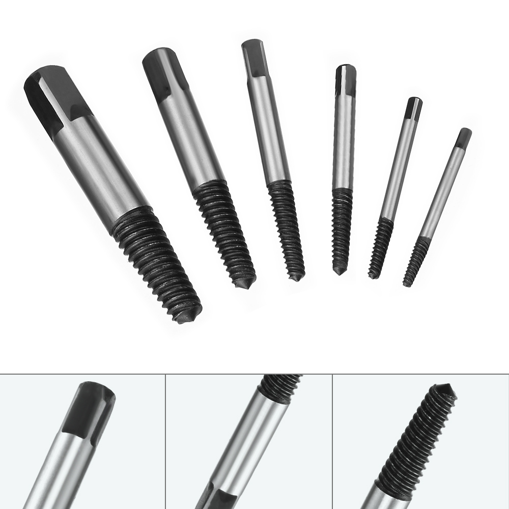 6Pcs Screw Extractors Set,Drill Bits guide Broken Screws Bolt Remover