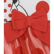 Disney Toddler Girls' Short Sleeve Tutu Dress Minnie Red Polka Dot