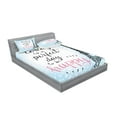 thumbnail image 2 of Ambesonne Eiffel Tower Fitted Sheet & Pillow Sham Set, Sketch Perfect Day, Full, Blue Black, 2 of 2