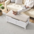 thumbnail image 6 of Storage Chest,Storage Bench with Safety Hinges,Farmhouse Style,15.7x39.4x18.1 Inches, Shoe Bench with Seat Cushion for Entryway Bedroom Living Room, 6 of 9