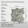 thumbnail image 3 of Grey Pebble Mosaic, Tumbled Stone Backsplash Tiles for Kitchen Walls, Shower and Bathroom Floors, and Outdoor Areas (12" X 12"), 3 of 18