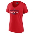 thumbnail image 2 of Women's Fanatics Red Columbus Blue Jackets Authentic Pro Primary V-Neck T-Shirt, 2 of 3