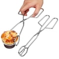 thumbnail image 1 of 2 pcs acero inoxidable comida tinga de panel de estilo largo de estilo de barbacoa de barbacoa clips de carbón para el campamento al aire libre (plata), 1 of 7