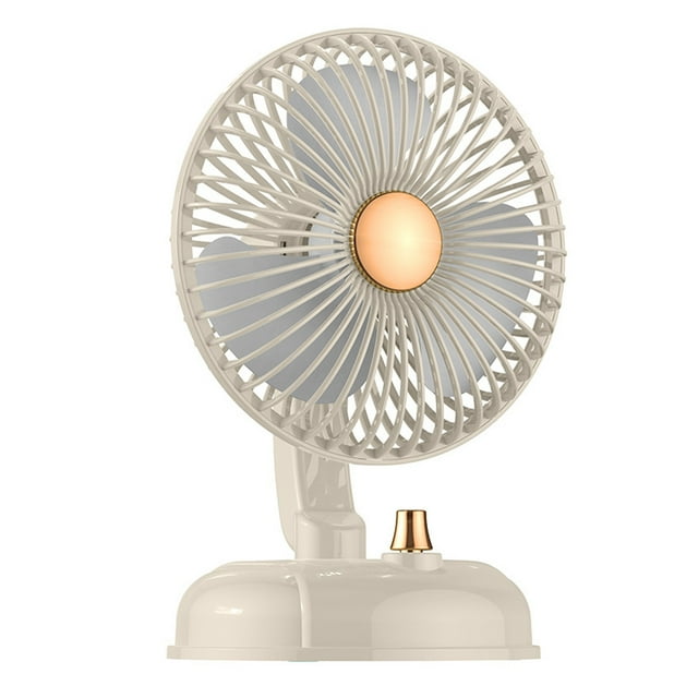 Vintage Desk Fan with 136° Pivoting Head, Variable Speed, 2000mAh USB Rechargeable Battery for Home and Office Decor