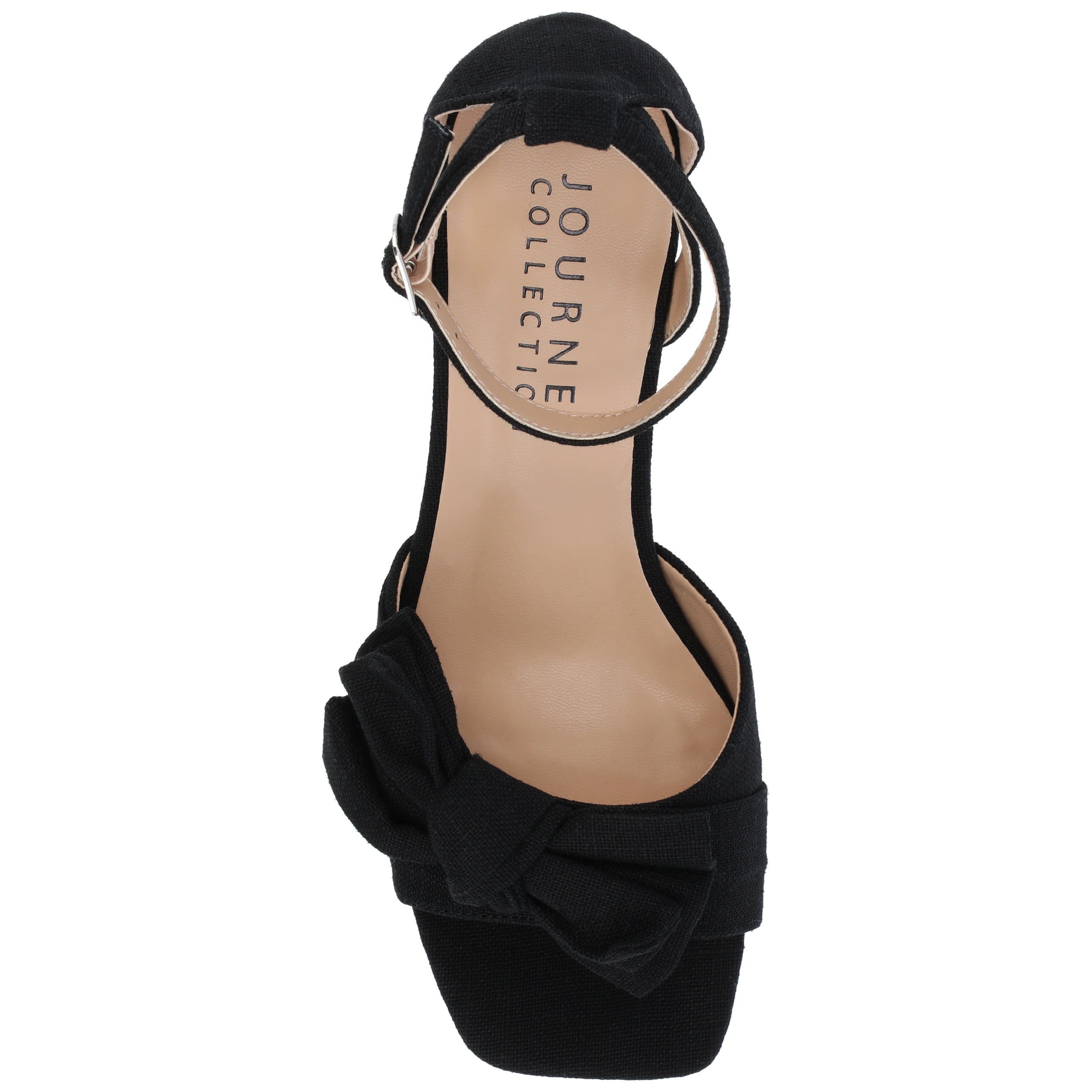 Journee Womens Zevi Linen Block Heel Dress Sandals, Widths Available