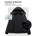 thumbnail image 3 of Chrisuno Women's Plus Size Winter Hooded Coat Waterproof Warm Long Puffer Jacket Thick Military Parka Black 4X, 3 of 5