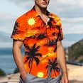 thumbnail image 4 of JXMVOJ Lightweight Non-Shrink Fade-Resistant Men's Casual Print Short Sleeve Button-Up Shirt, Summer Outdoor Casual Daily Wear, Unisex Turndown Collar Floral Blouse, 4 of 6