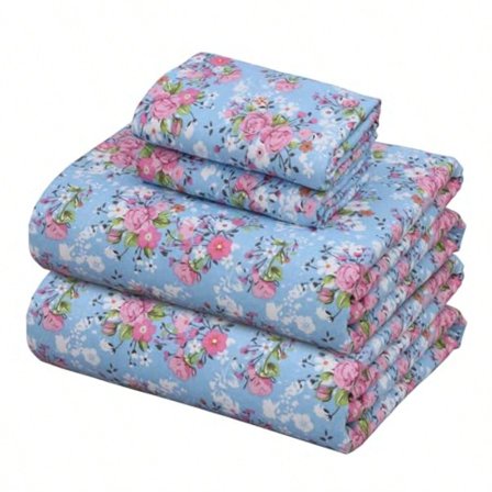 Flannel Sheets Queen Size Set - Soft Comfy Deep Pocket Cotton Flannel Bedding Fitted Up to 16 Double Brushed Queen Bed Sheets 4 Pieces Spring